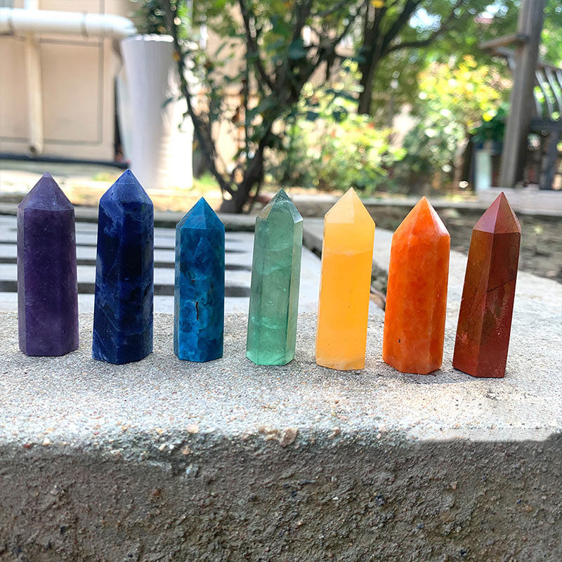 Bacchette di cristallo Chakra Torre Set di cristalli