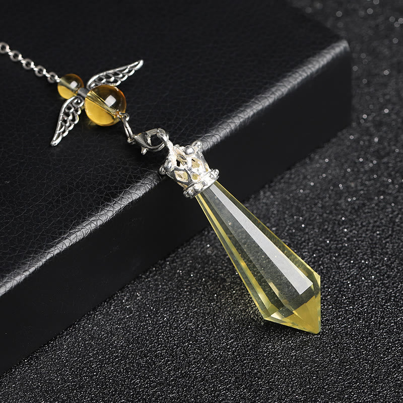 Pendolo con ali d'angelo in cristallo di labradorite Olivenorma