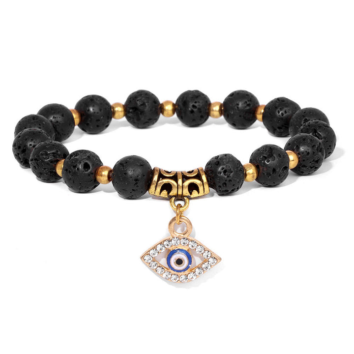 Bracciale con ciondolo malocchio in pietra naturale Olivenorma