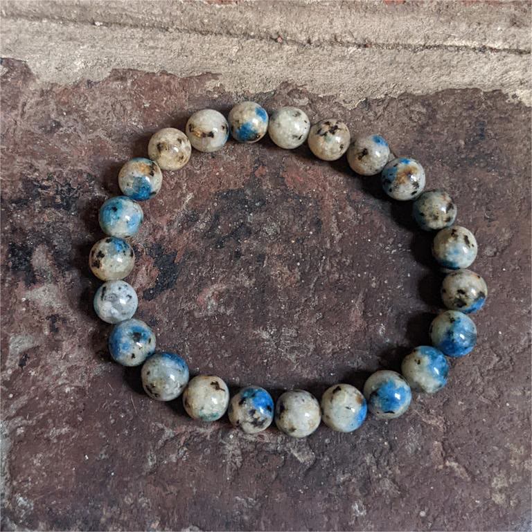 Bracciale di pietra energetica con perline di azzurrite naturale Olivenorma da 11 mm