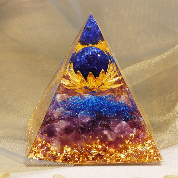 Olivenorma Ametista Lapislazzuli Loto Simbolo Orgone Piramide