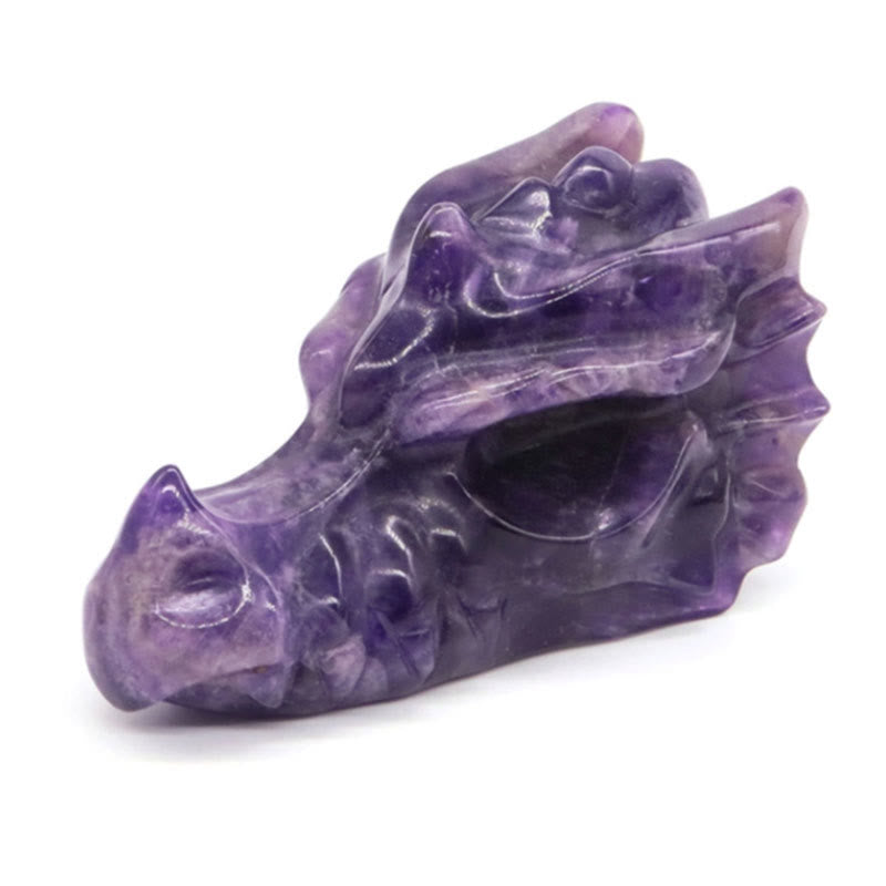 Olivenorma Decorazione con pietra preziosa a forma di teschio con testa di drago da 3,2 pollici