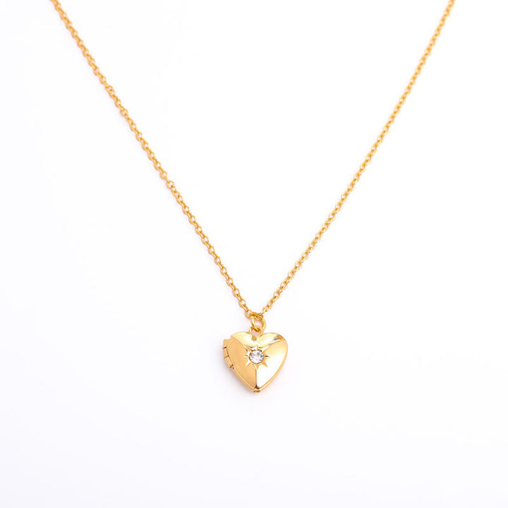 Olivenorma "Shine in My Heart" - Collana con album a forma di cuore con pietra portafortuna