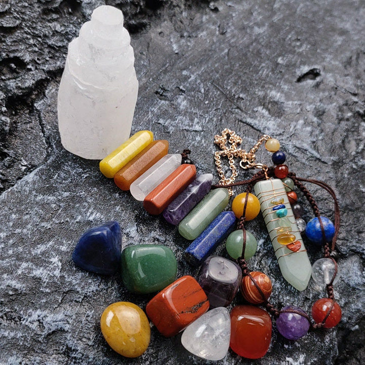 Olivenorma 17 pezzi Chakra Stone Crystal Set