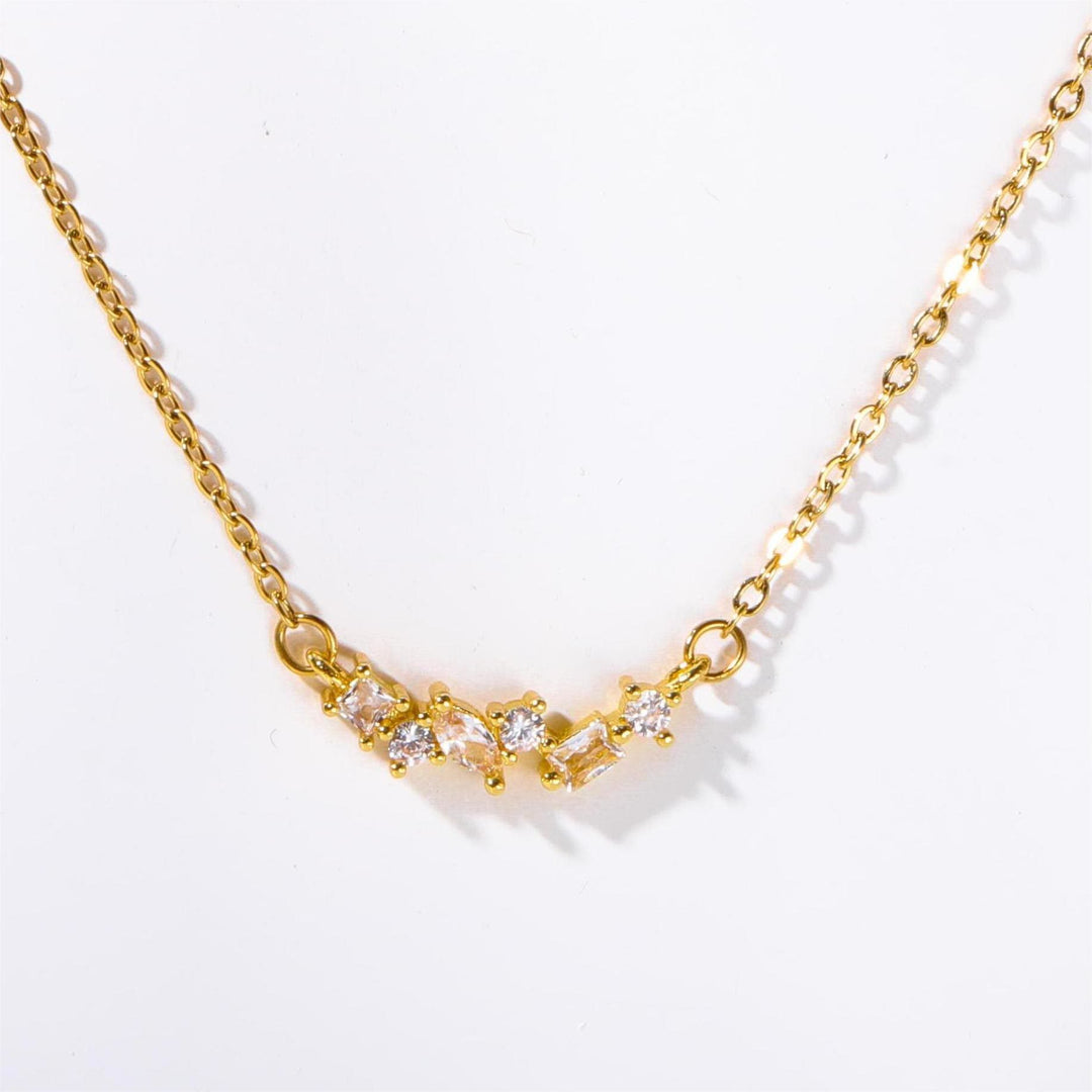 Olivenorma Collana con ciondolo in perline con pietre portafortuna multiple placcate in oro e rame