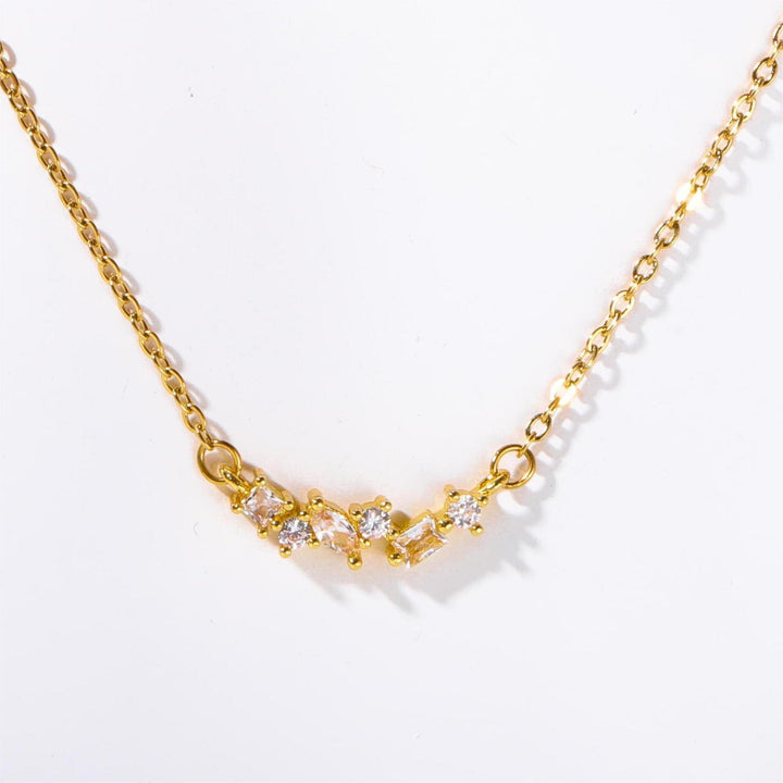 Olivenorma Collana con ciondolo in perline con pietre portafortuna multiple placcate in oro e rame