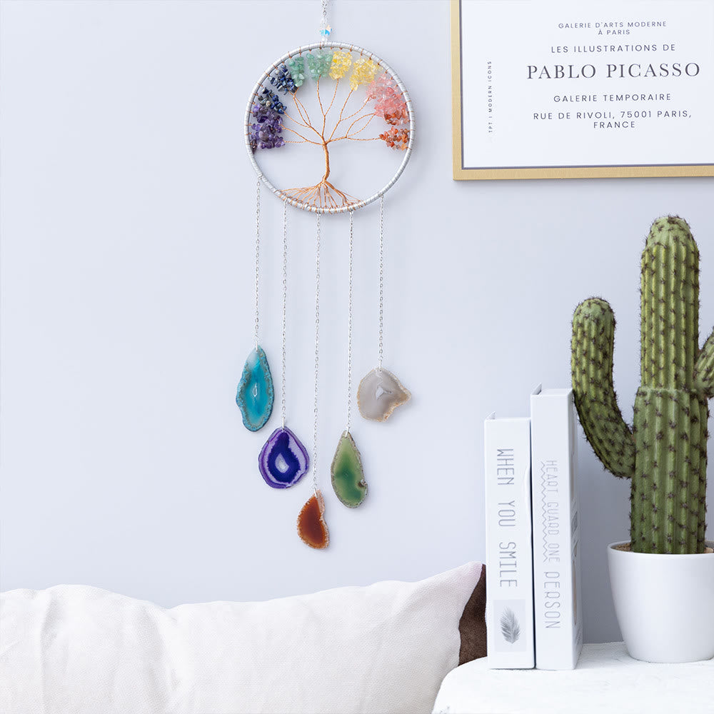 Olivenorma Chakra Agata Albero della Vita Ornamento Decorazione da Parete