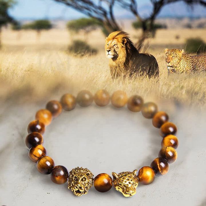 Braccialetto Olivenorma Tiger Eye Lion Panther Beads