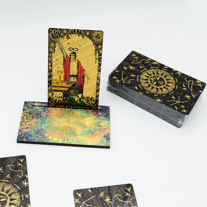 Olivenorma Black Gold Waite Foil Golden Tarot Deck Carte