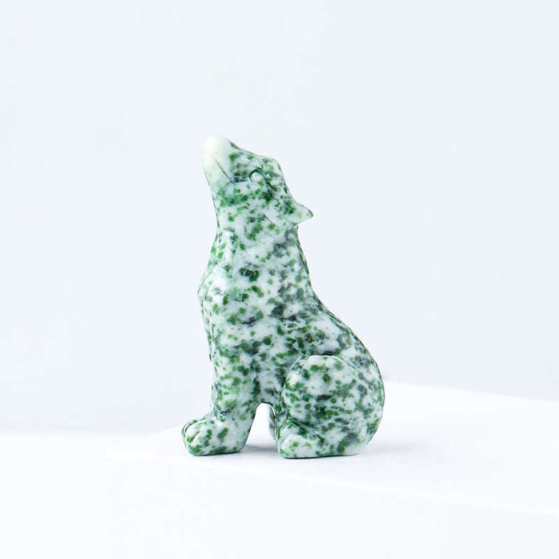 Decorazione in pietra preziosa di cristallo naturale Olivenorma Little Wolf Boy - Giada verde - image 12