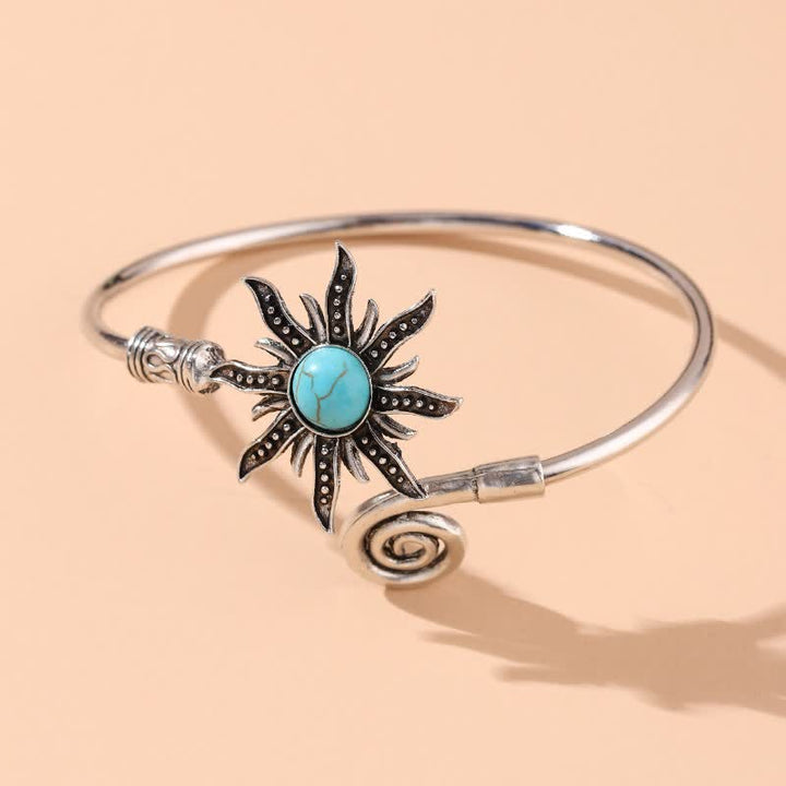 Bracciale creativo retrò con girasole turchese