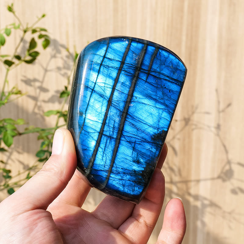 Decorazione in pietra preziosa grezza naturale di labradorite Olivenorma