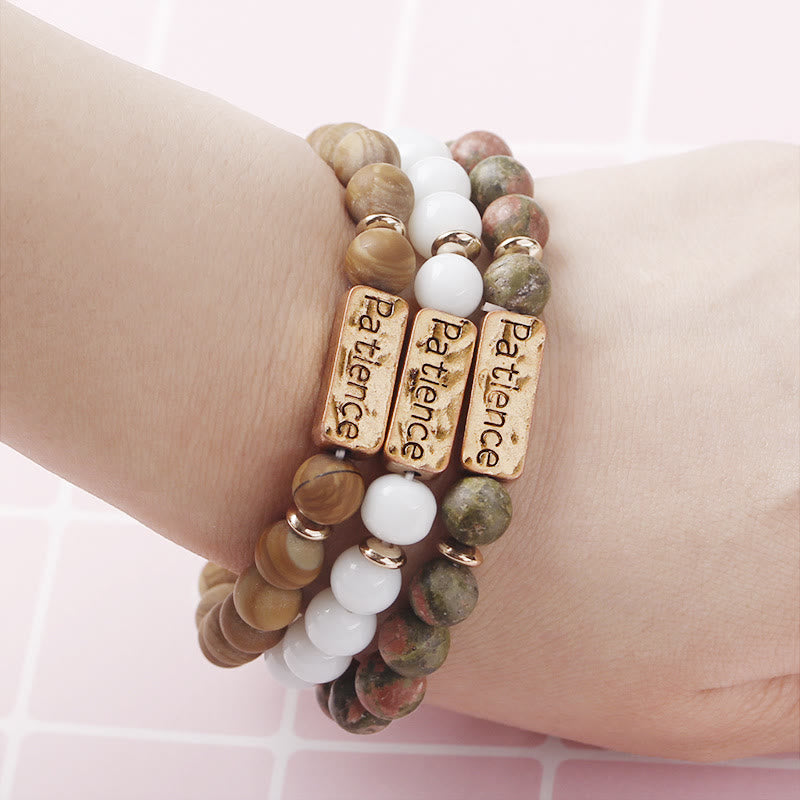 Bracciale con incisione Olivenorma Natural Gemstone Mom Patience