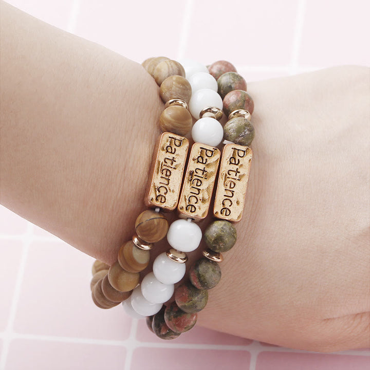 Bracciale con incisione Olivenorma Natural Gemstone Mom Patience