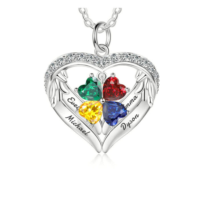Olivenorma Collana regalo personalizzata con pietra portafortuna e nome inciso CZ
