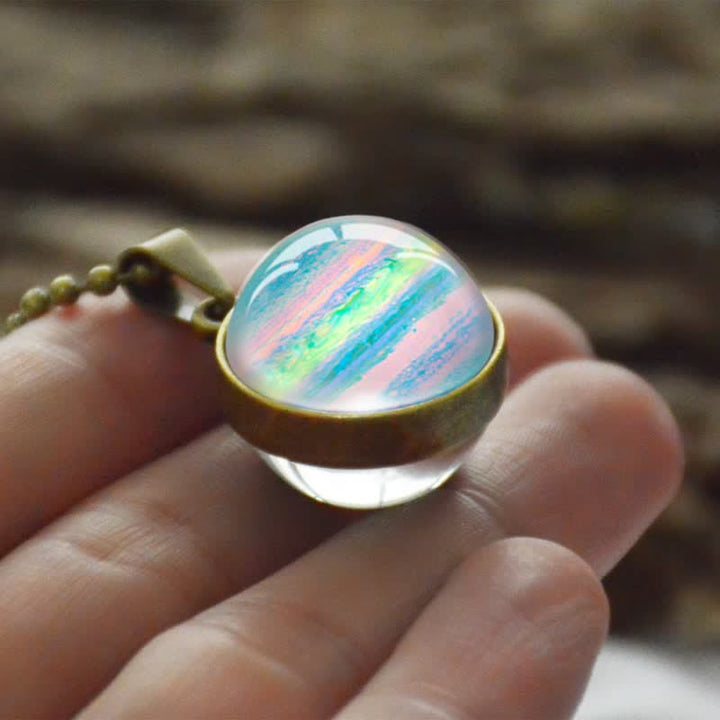 Collana con sfera in vetro di luna e colori Olivenorma