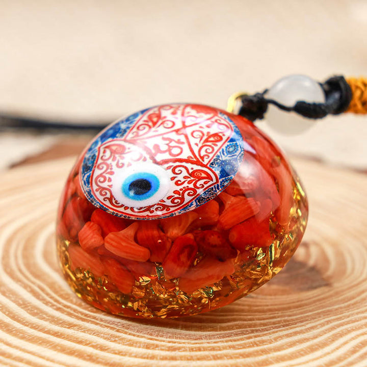 Collana Hamsa Balance in corallo rosso
