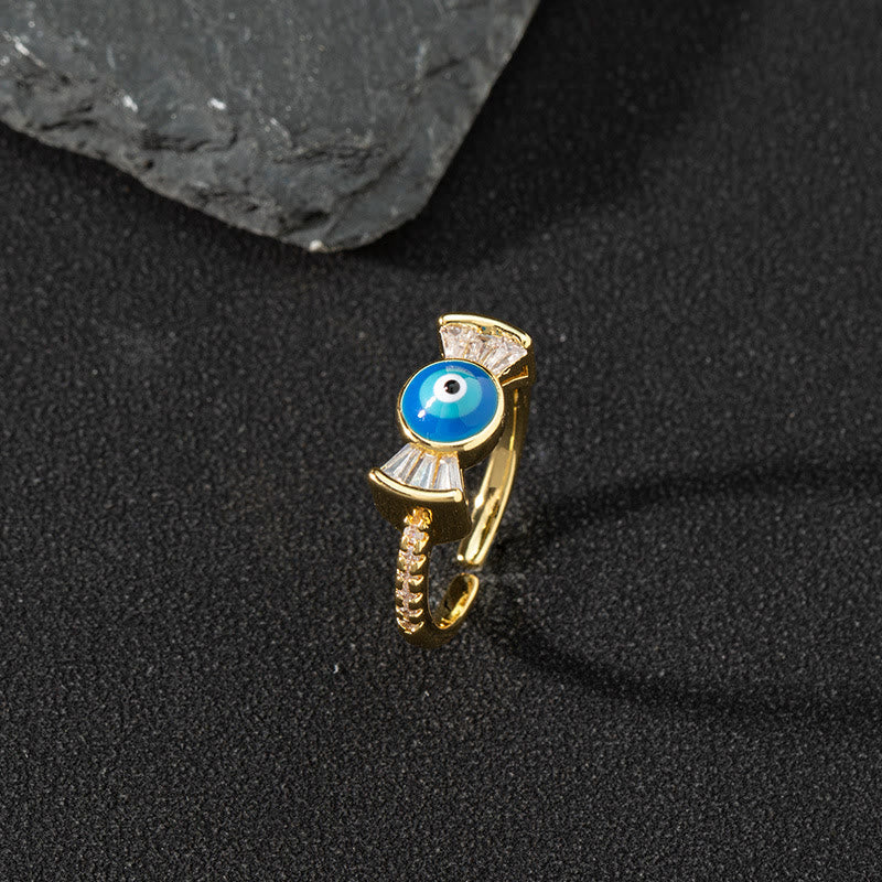 Olivenorma Anello Zircone Bianco Anello Regolabile Malocchio