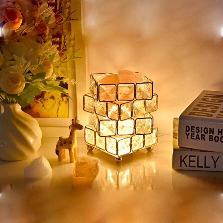 Olivenorma Lampada per aromaterapia con cristalli di olio essenziale Rubiks a quattro strati