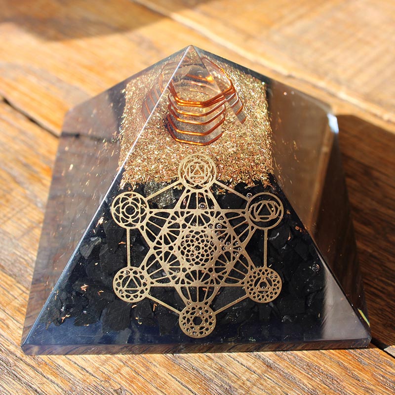 Olivenorma Tormalina Nera Cubo di Metatron Protezione Piramide Orgonica 