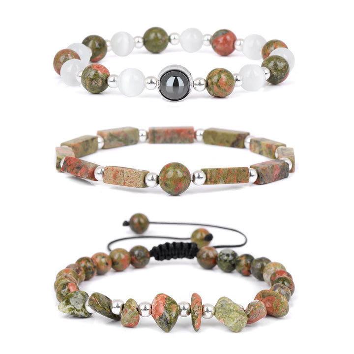 Olivenorma "Healing Wishes" Bracciale in cristallo naturale da 3 pezzi 