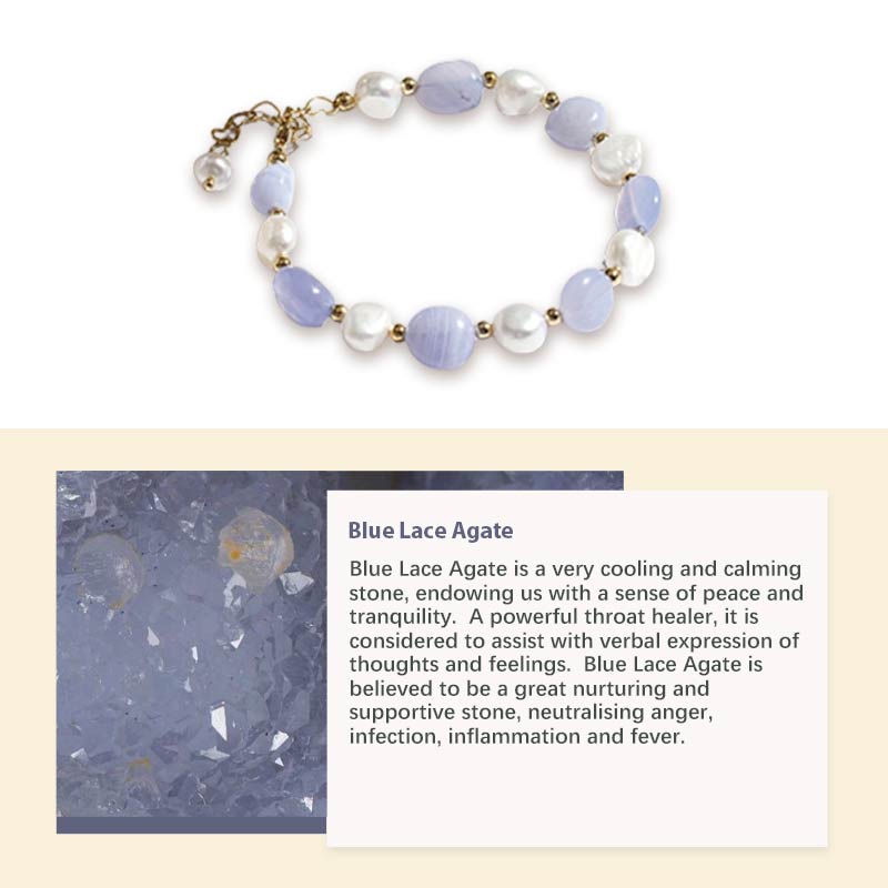 Bracciale di perle di cristallo naturale e pietre preziose 