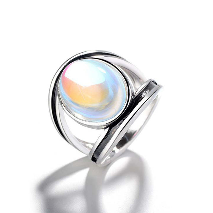 Anello in orgone di pietra di luna colorata pura Olivenorma 