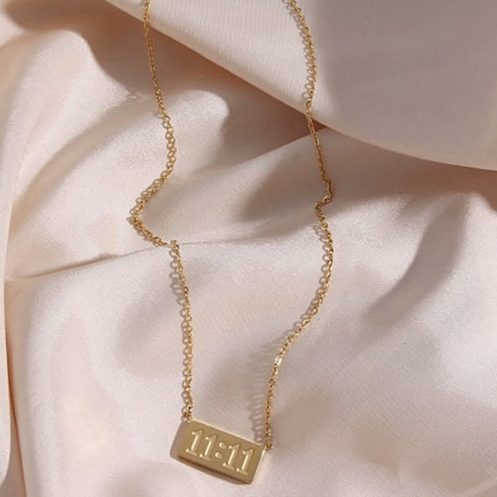 Olivenorma 11:11 Numero angelico Collana e anello delicati