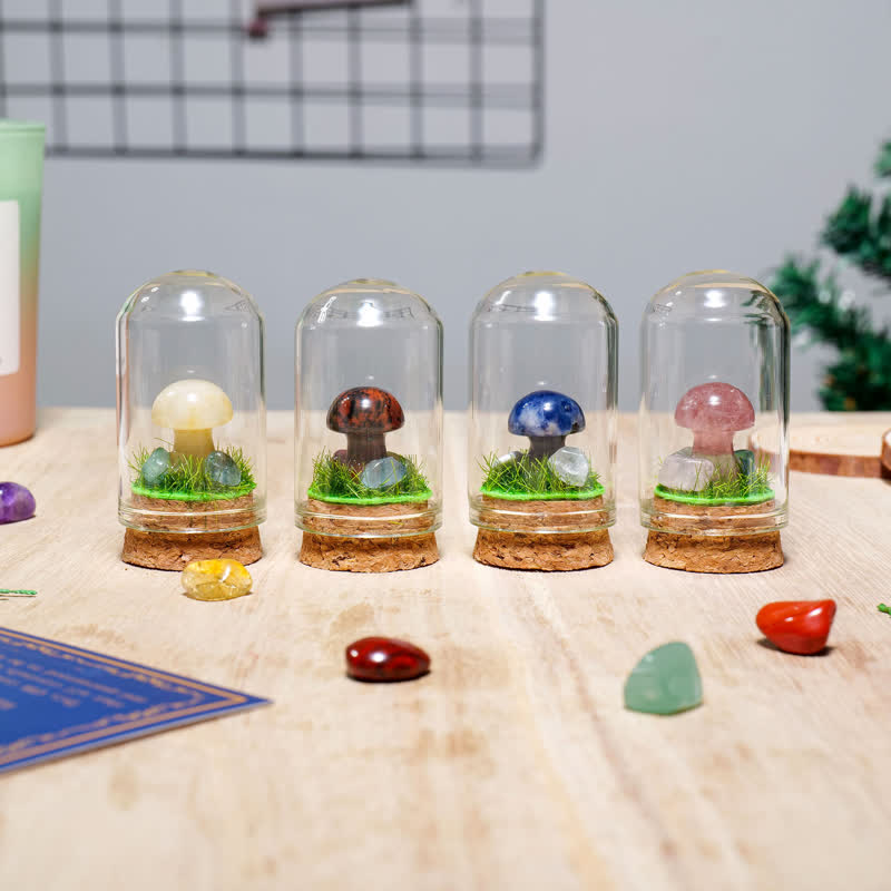 Olivenorma Copertura in vetro Decorazione a fungo in cristallo naturale