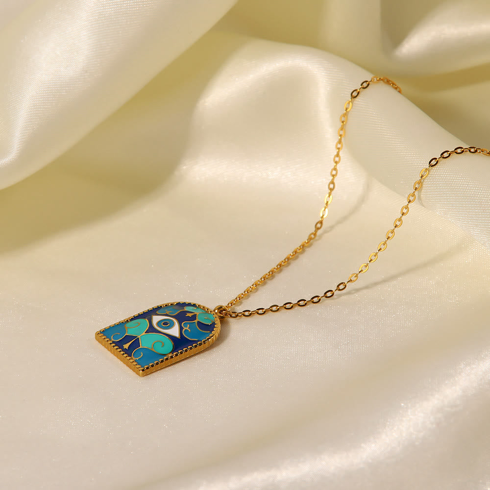 Collana Olivenorma Blue Evil Eye Galaxy Sun Tarot 