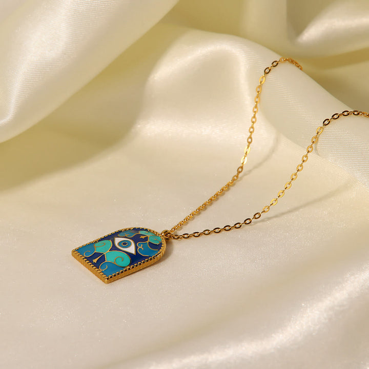 Collana Olivenorma Blue Evil Eye Galaxy Sun Tarot 