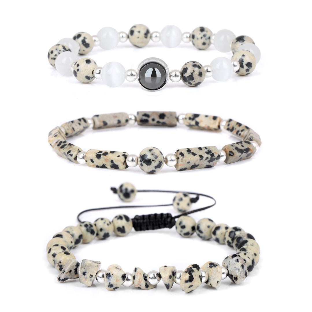 Olivenorma "Healing Wishes" Bracciale in cristallo naturale da 3 pezzi 