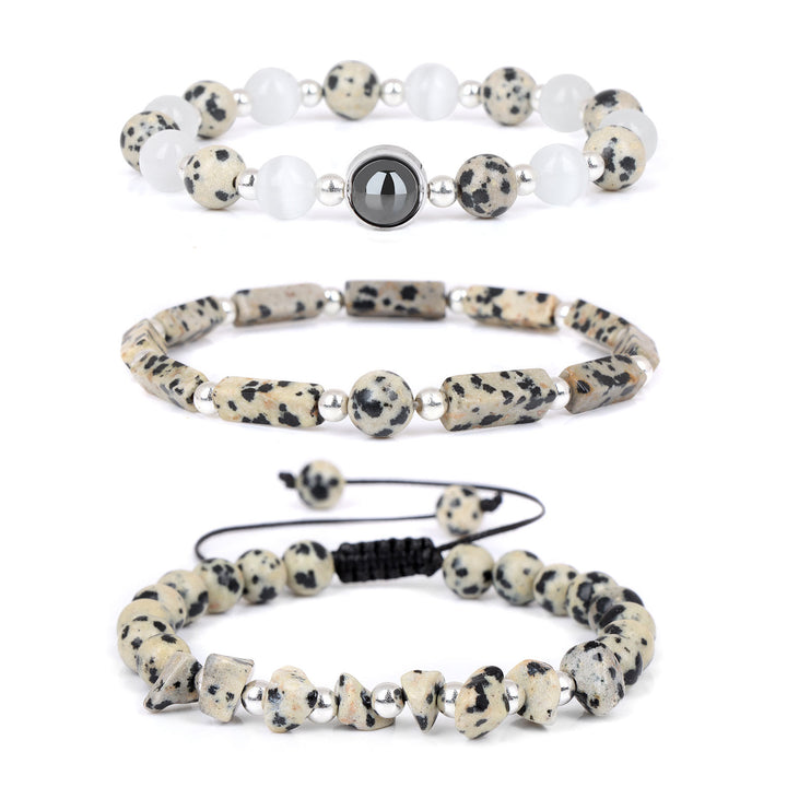 Olivenorma "Healing Wishes" Bracciale in cristallo naturale da 3 pezzi 