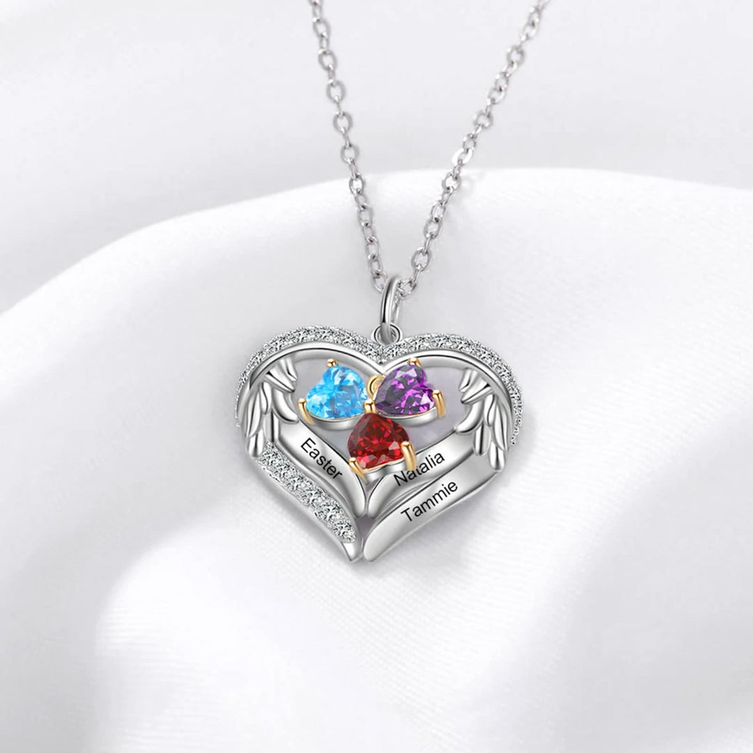 Olivenorma Collana regalo personalizzata con pietra portafortuna e nome inciso CZ