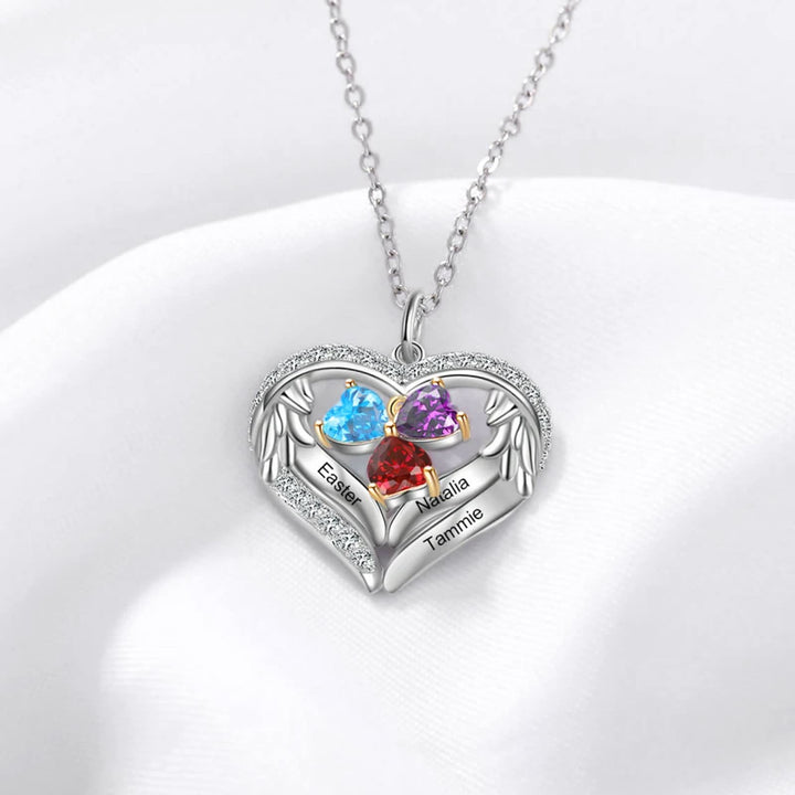 Olivenorma Collana regalo personalizzata con pietra portafortuna e nome inciso CZ