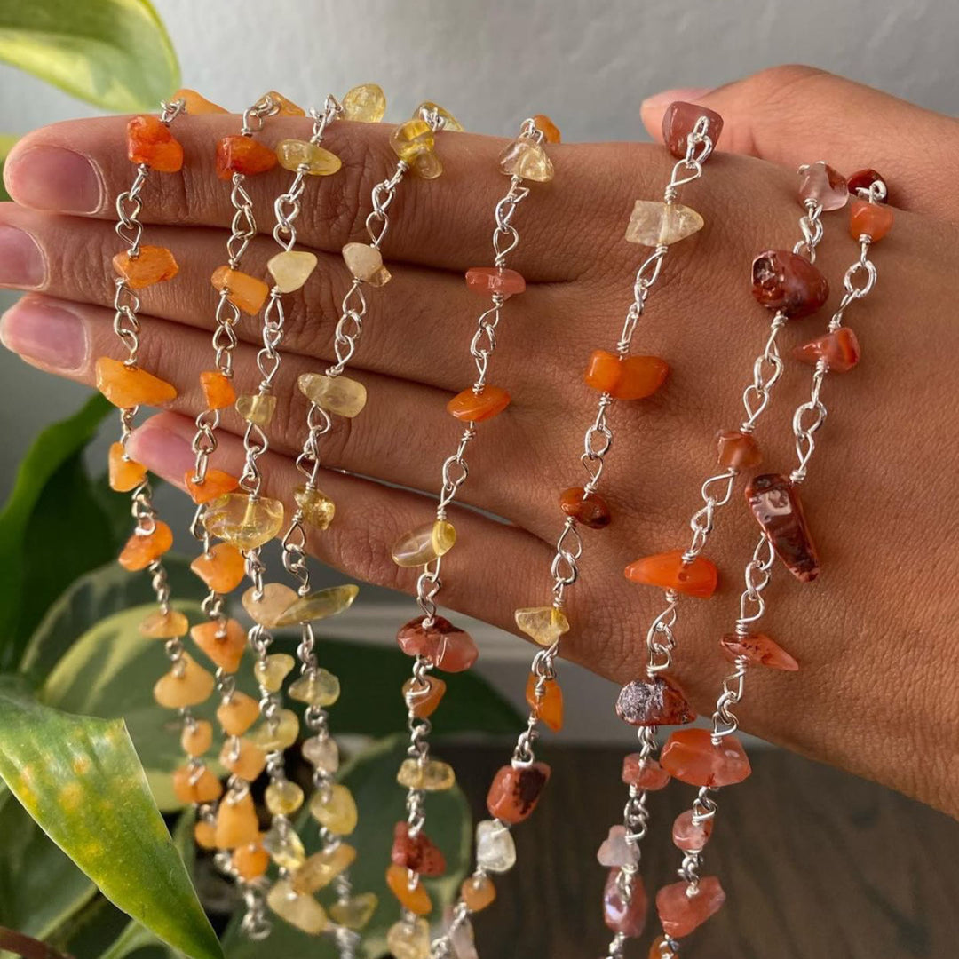 Collana di perline grezze colore cristallo Olivenorma