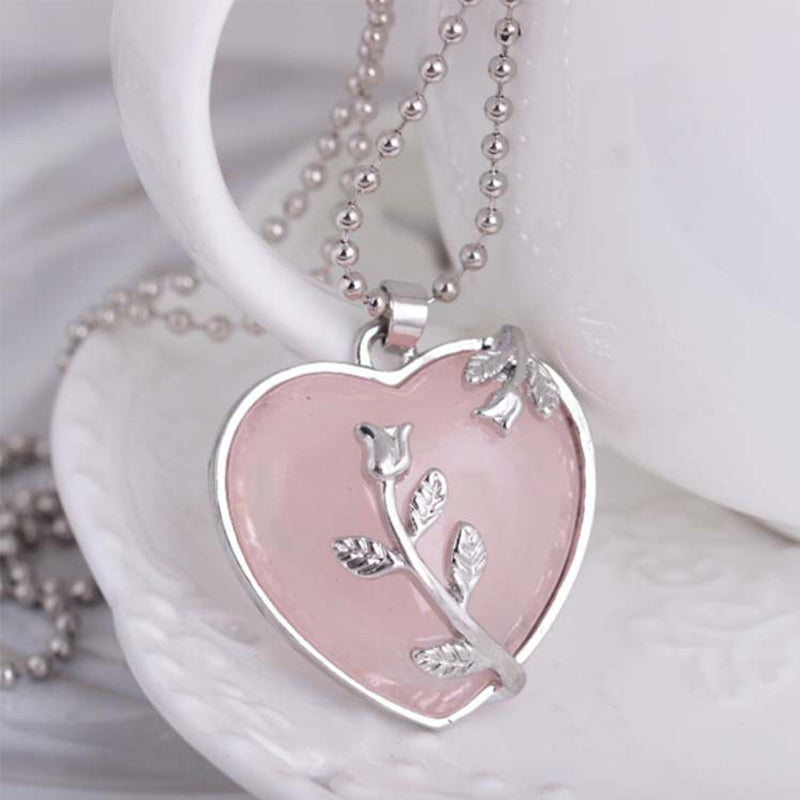 Collana con pietra preziosa a forma di cuore Olivenorma