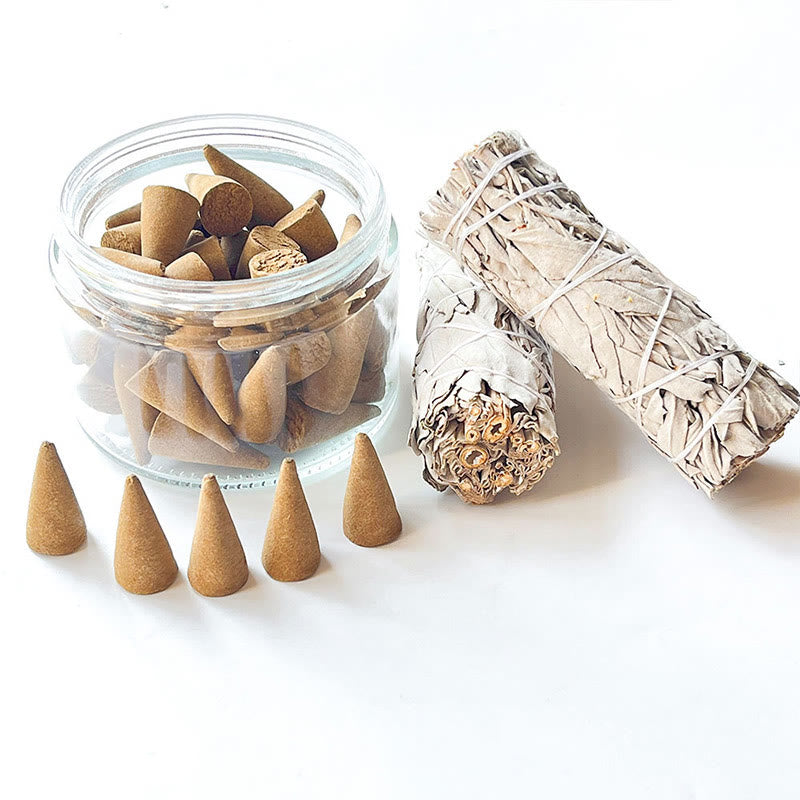 Olivenorma Aromaterapia Cristallo Purificante Meditazione Salvia Incenso Coni Bastoncino Sacro