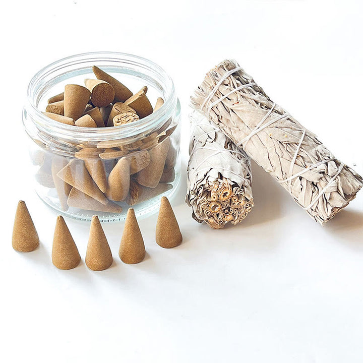 Olivenorma Aromaterapia Cristallo Purificante Meditazione Salvia Incenso Coni Bastoncino Sacro