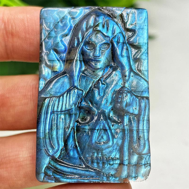 Ornamenti con faccia di luna in labradorite naturale Olivenorma , decorazione con pietre preziose 