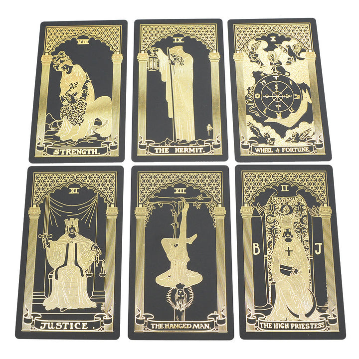 Olivenorma Bronzing Black Gold Foil Tarot Deck Carte