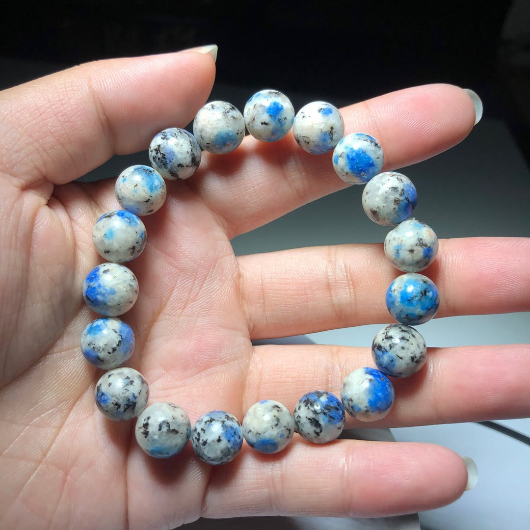 Bracciale di pietra energetica con perline di azzurrite naturale Olivenorma da 11 mm