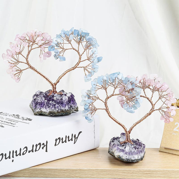 Pietra di cristallo naturale Amore Feng Shui Albero