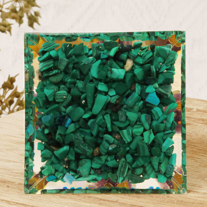 Olivenorma Ametista Malachite Loto Simbolo Orgone Piramide