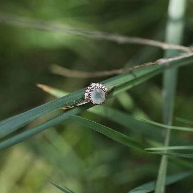 Anello aperto delicato vintage in peridoto naturale Olivenorma 
