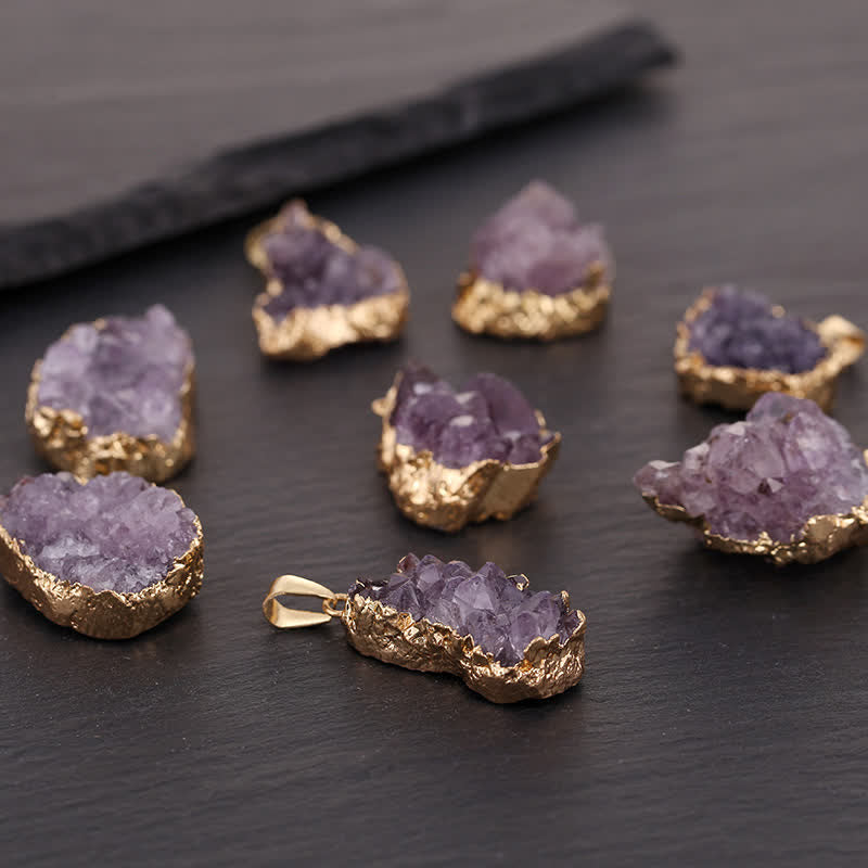 Collana con pietra preziosa naturale Olivenorma Gold Ametista