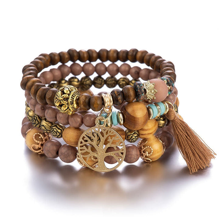 Olivenorma Bohemia Tree Of Life Braccialetto di perline Set (4 pezzi)