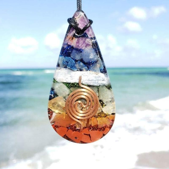 Collana di guarigione arcobaleno dei chakra Olivenorma Orgone