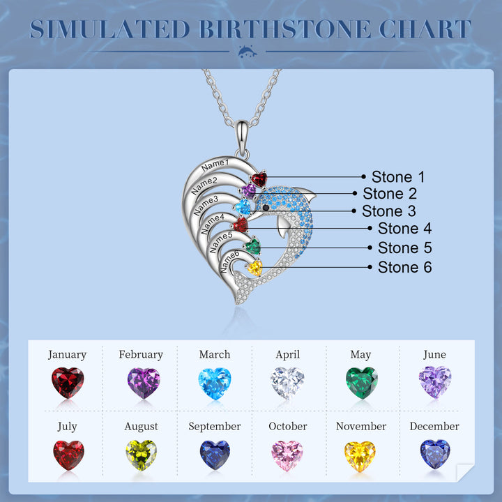 Collana con ciondolo in pietra incisa a forma di cuore di delfino Olivenorma - Argento - 6 Pietra portafortuna - image 5