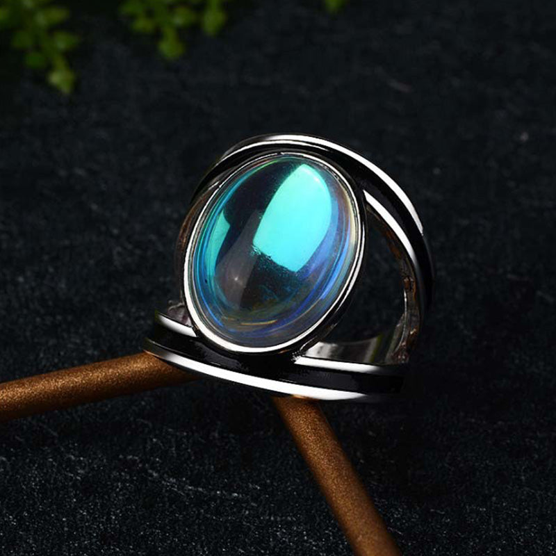 Anello in orgone di pietra di luna colorata pura Olivenorma 